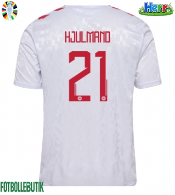 Danmark Morten Hjulmand #21 Bortatröja EM 2024 Kortärmad